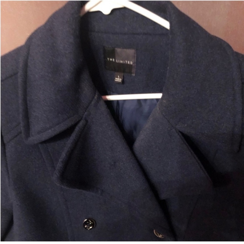 Peacoat Anchor Button Navy Peacoat Jacket The Limited L Gorgeous Heavy Quality - Picture 5 of 6